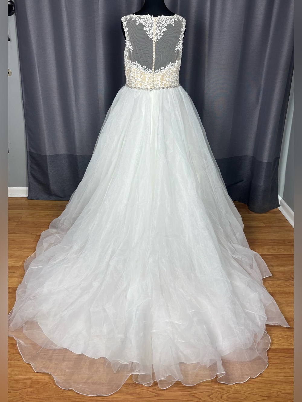NWT Alfred Angelo Ivory Nude Illusion Lace Bodice Bridal Wedding Gown Dress 18W - Picture 3 of 10